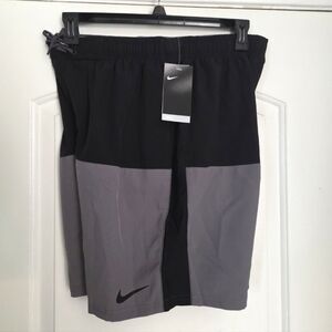 Rare Nike Men's Athletic Shorts Black Gray Vintage Repel NESS9446 Volley Large